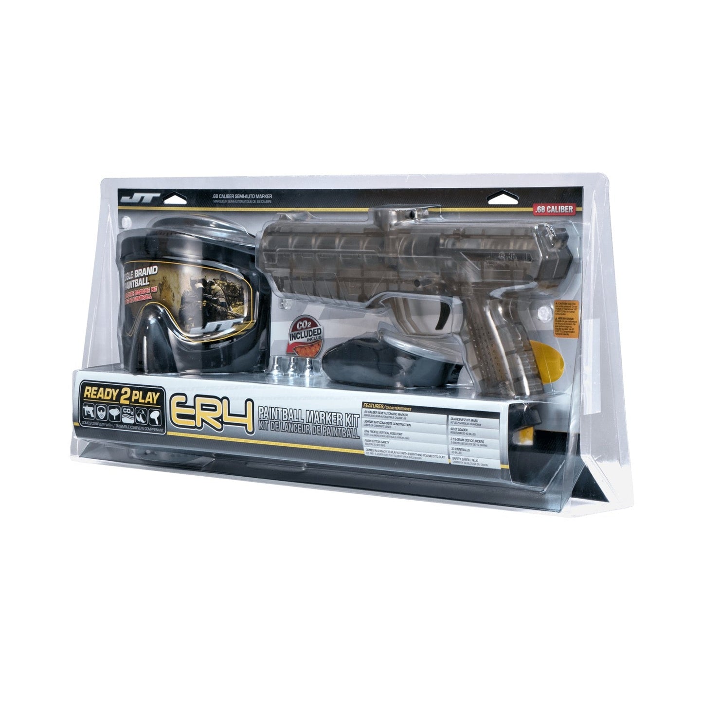 JT Paintball ER4 Ready 2 Play Kit - Guardian Mask/ 12g CO2/ 30pb's/ Loader