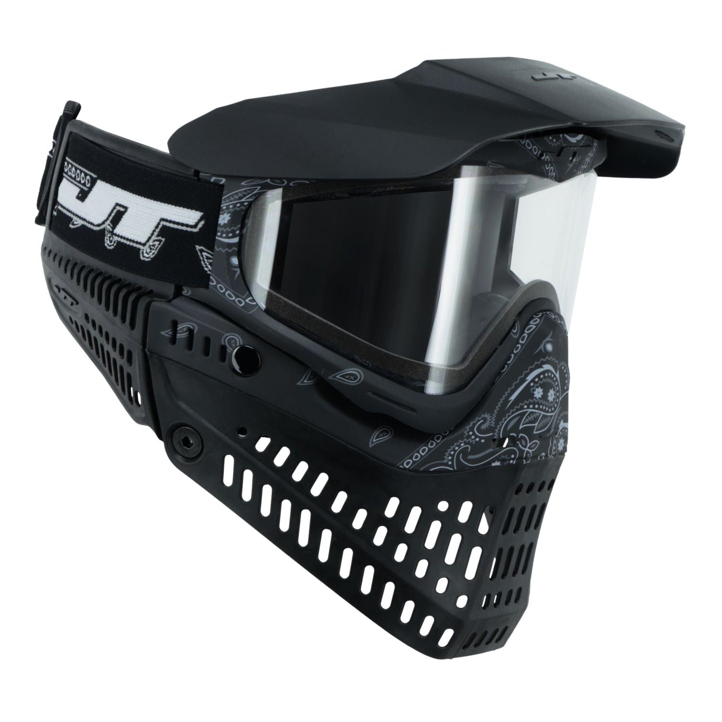 JT Bandana Series Proflex Paintball Mask - Black w/ Clear and Smoke Thermal Lens