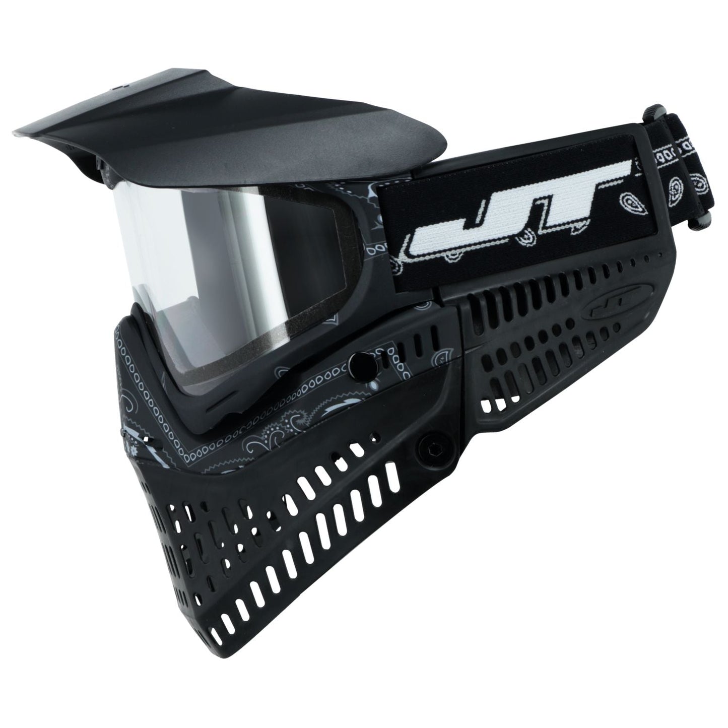 JT Bandana Series Proflex Paintball Mask - Black w/ Clear and Smoke Thermal Lens