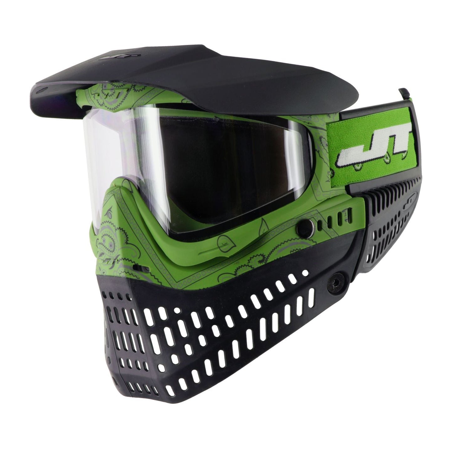 JT Bandana Series Proflex Paintball Mask - Slime Green w/ Clear and Smoke Thermal Lens