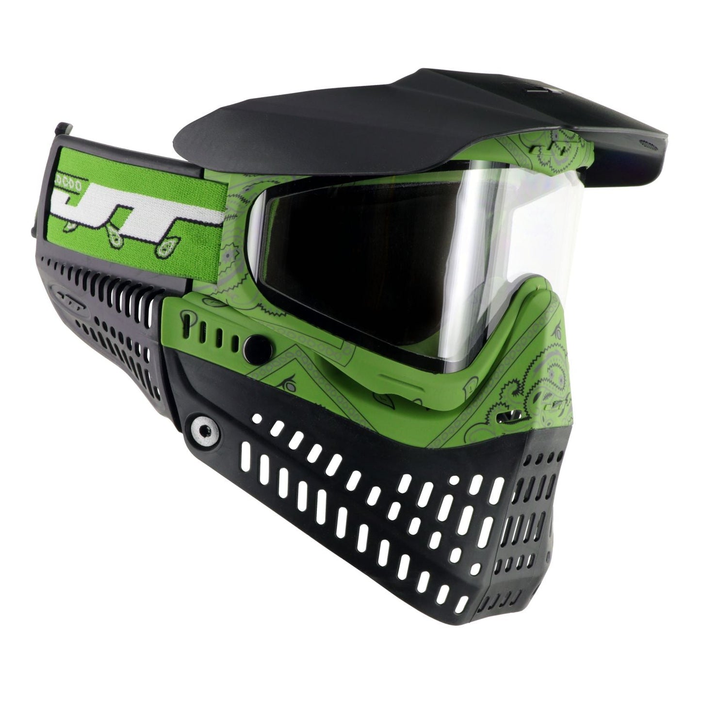 JT Bandana Series Proflex Paintball Mask - Slime Green w/ Clear and Smoke Thermal Lens