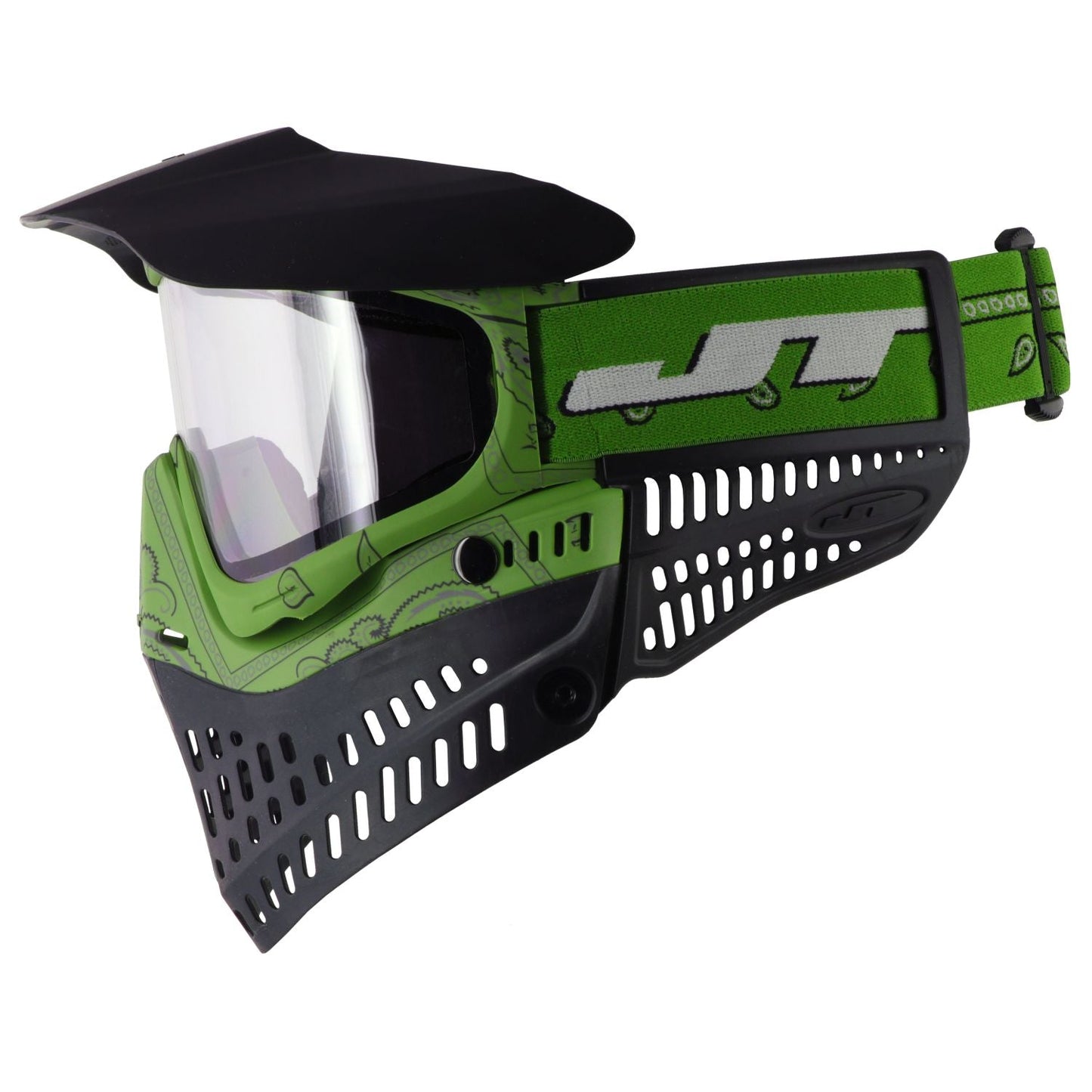 JT Bandana Series Proflex Paintball Mask - Slime Green w/ Clear and Smoke Thermal Lens