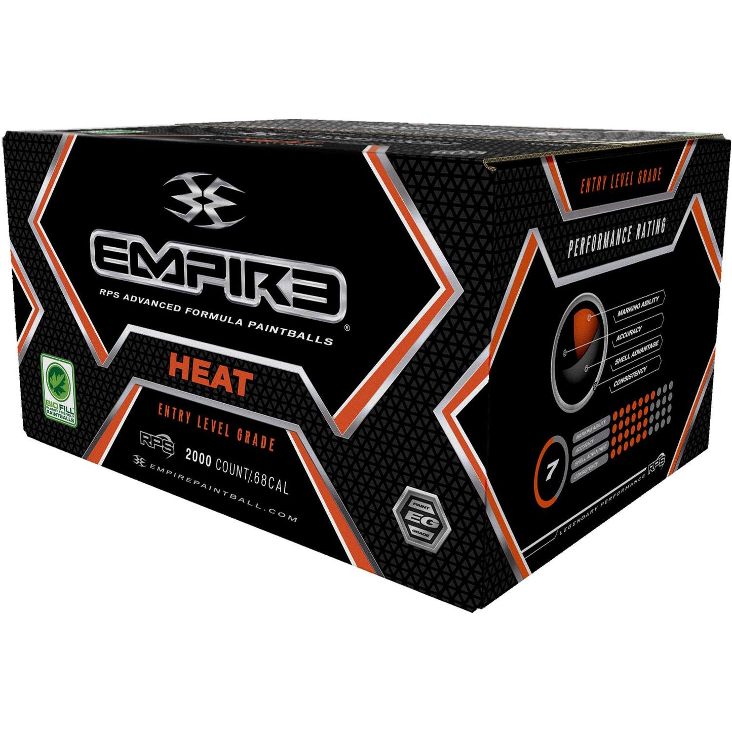 Empire HEAT Paintballs - Dark Blue/Lt. Blue Shell - Yellow Fill